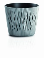 Doniczka okrągła, fale 3D, Sandy Round DSR220 z wkładem