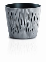 Doniczka okrągła, fale 3D, Sandy Round DSR260 z wkładem