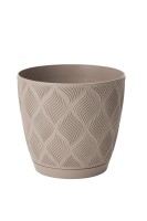 Doniczka okrągła Flow Petit Eco Recycled 17 cm z podstawką