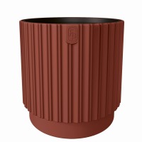 Doniczka okrągła Mika Cyli 30 z wkładem, rdzwy perłowy