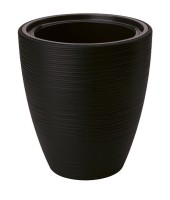 Doniczka osłonka okrągła Gobi 40 z wkładem, czarna