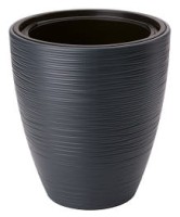 Doniczka osłonka okrągła Gobi 30 z wkładem, antracyt