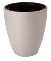 Doniczka osłonka okrągła Gobi 30 z wkładem, jasnoszara