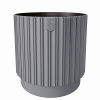 Doniczka okrągła Mika Cyli 40 z wkładem, platyna