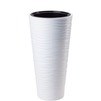Doniczka wysoka, okrągła, fale 3D, 56cm Sahara Slim + wkład .jpg