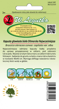 Kapusta głowiasta biała Ditmarska Najwcześniejsza