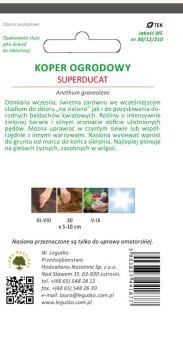 Koper ogrodowy Anethum graveolens Superducat