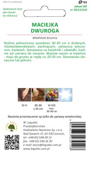 Nasiona Maciejka dwuroga różowolawendowa