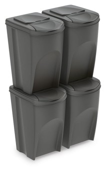 Kosze do segregacji odpadów 4x35 l, SORTIBOX IKWB35S4, Prosperplast
