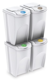 Kosze do segregacji odpadów 4x35 l, SORTIBOX IKWB35S4, Prosperplast