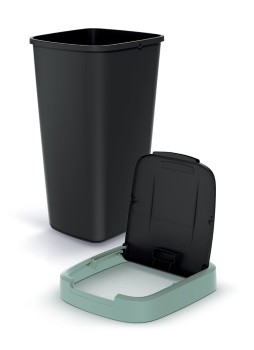 Kosz na śmieci 25 l, Jasny niebieski, Czarny, COMPACTA Q, Prosperplast