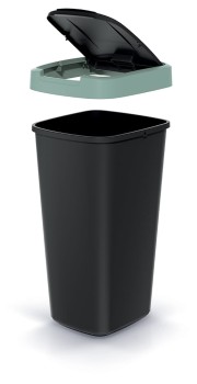 Kosz na śmieci 25 l, Jasny niebieski, Czarny, COMPACTA Q, Prosperplast