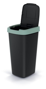 Kosz na śmieci 25 l, Jasny niebieski, Czarny, COMPACTA Q, Prosperplast