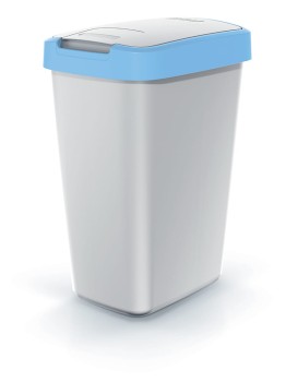 Kosz na śmieci 25 l, Jasny niebieski, Popielaty, COMPACTA Q, Prosperplast
