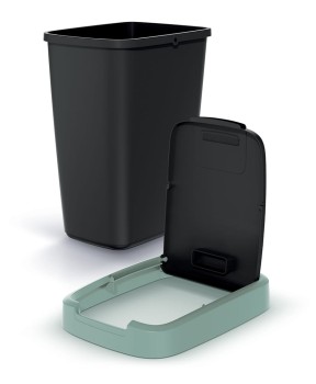 Kosz na śmieci 25 l, Jasny niebieski, Popielaty, COMPACTA Q, Prosperplast
