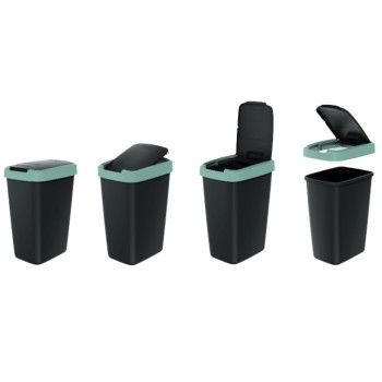 Zestaw koszy na śmieci 3x25 l, Czarny, COMPACTA Q, Prosperplast