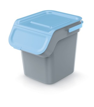 Kosze do segregacji odpadów 4x20 l, z filtrem węglowym, Smooth gray, KADDI Q SET4, Prosperplast