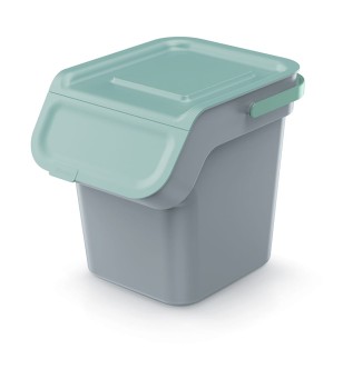 Kosze do segregacji odpadów 4x20 l, z filtrem węglowym, Smooth gray, KADDI Q SET4, Prosperplast