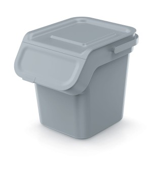Kosze do segregacji odpadów 4x20 l, z filtrem węglowym, Smooth gray, KADDI Q SET4, Prosperplast
