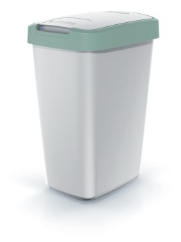 Kosz na śmieci 12 l, Jasny zielony, Popielaty, COMPACTA Q, Prosperplast