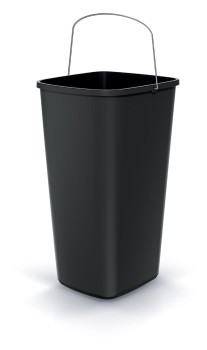Kosz na śmieci 25 l, z metalową rączką, Czarny, Compacta Q basica, Prosperplast