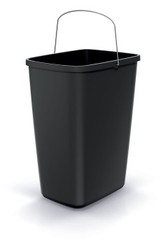 Kosz na śmieci 12 l, z metalową rączką, Czarny, Compacta Q Basica, Prosperplast