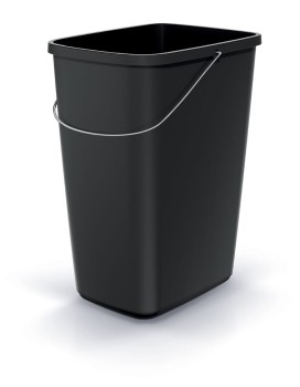 Kosz na śmieci 12 l, z metalową rączką, Czarny, Compacta Q Basica, Prosperplast