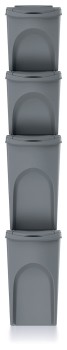 Kosze do segregacji odpadów 2x25 l i 2x35 l, Czarny, SORTIBOX IKWBMS4, Prosperplast