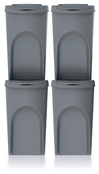 Kosze do segregacji odpadów 4x35 l, Czarny, SORTIBOX IKWB35S4, Prosperplast