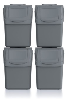 Kosze do segregacji odpadów 4x20 l, Czarny, SORTIBOX ISWB20S4, Prosperplast