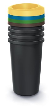 Zestaw okrągłych koszy na śmieci 4x25 l, NRBO25S4, Prosperplast