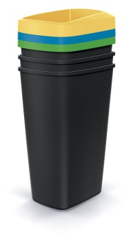 Zestaw koszy na śmieci 3x45 l, Compacta Q, NSBO45S3, Prosperplast