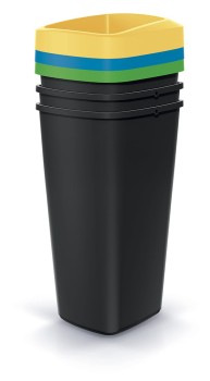 Zestaw koszy na śmieci 3x25 l, Compacta Q, NSBO25S3, Prosperplast