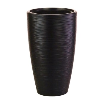 Doniczka okrągła Gobi Slim 30 z wkładem, Czarny