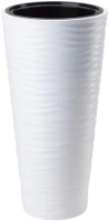 Doniczka wysoka, okrągła, fale 3D, 56cm Sahara Slim + wkład