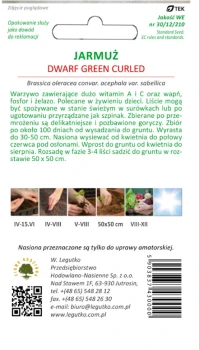 Jarmuż zielony - Dwarf Green Curled