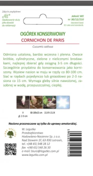 Ogórek Cucumis sativus Cornichon de Paris