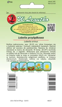 Nasiona Lobelia przylądkowa, Stroiczka niebieska