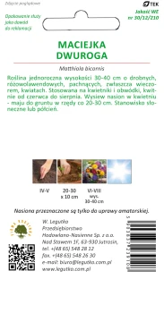 Nasiona Maciejka dwuroga różowolawendowa