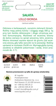 Sałata Lollo Bionda, zielona, fryzowana 1g