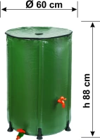 Zbiornik na deszczówkę RAMP 250 l z przyłączem