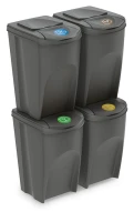 Kosze do segregacji odpadów 4x35 l, SORTIBOX IKWB35S4, Prosperplast