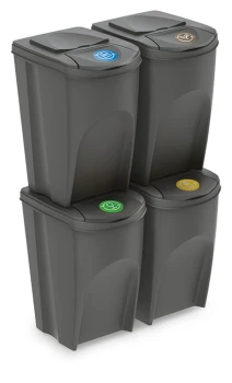 Kosze do segregacji odpadów 4x35 l, SORTIBOX IKWB35S4, Prosperplast