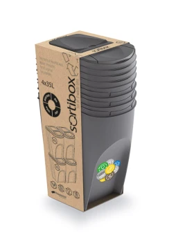 Kosze do segregacji odpadów 4x35 l, SORTIBOX IKWB35S4, Prosperplast