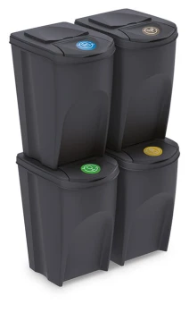Kosze do segregacji odpadów 4x35 l, SORTIBOX IKWB35S4, Prosperplast