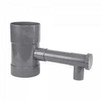 Zbieracz, łapacz wody deszczowej z zaworem, BRADAS 100mm, Szary