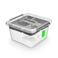 Pojemnik do przechowywania Antybakteryjny 9 l, rączka i organizer 30x30 cm Orplast