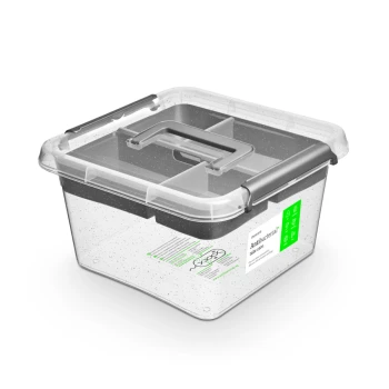 Pojemnik do przechowywania Antybakteryjny 9 l, rączka i organizer 30x30 cm Orplast