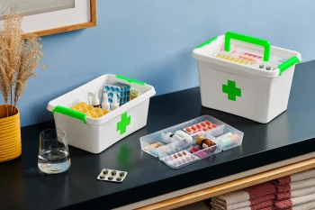 Apteczka Antybakteryjna First Aid 8 l, organizer 40x20 cm Orplast