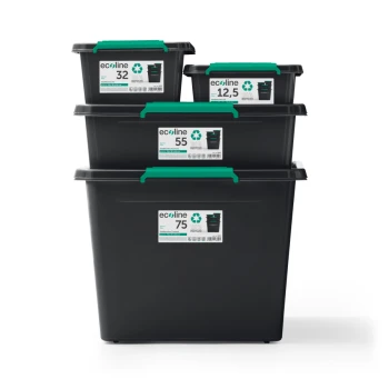 Pojemnik do przechowywania, recyklingowy EcolineBox 25l, turn-on, kwadratowy